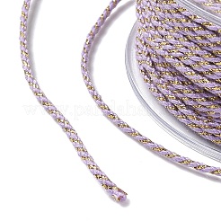 20mのナイロンツイスト丸コード  バッグストラップ作りのためのメタリック糸  ライラック  2mm  約21.87ヤード（20m）/ロール&nbsp;NWIR-A011-01W