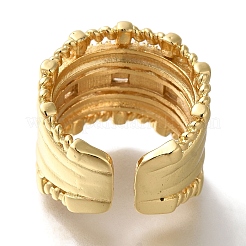 Rack Plating Multi-layer Brass Clear Cubic Zirconia Open Cuff Rings&nbsp;RJEW-S411-23G
