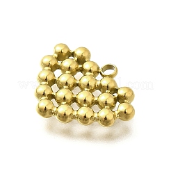 イオンプレーティング（IP）304ステンレスペンダント  ゴールドカラー  ハート  15.5x19x3mm  穴：2mm&nbsp;STAS-C115-01D-G