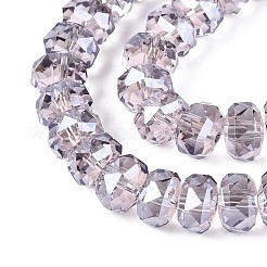 Electroplate Transparent Glass Beads Strands&nbsp;EGLA-N022-04A-D15