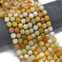 Natural Golden Silk Jade Beads Strands&nbsp;G-K389-A30-01