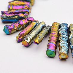 Electroplate Natural Dragon Bone Stone Beads Strands&nbsp;G-P296-N01