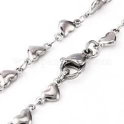 3個 3色 304ステンレススチール ハートリンクブレスレット  カニカン付き  ミックスカラー  8-1/4インチ（21cm）  1pc /カラー&nbsp;BJEW-FS0001-02