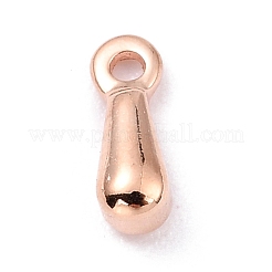 304ステンレススチールチャーム  アジャスターチェーンドロップ  ティアドロップ  ローズゴールド  7.5x2.5x2.3mm  穴：1mm&nbsp;STAS-P142-16RG