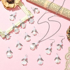 70Pcs 7 Styles ABS Plastic Pearl with Alloy Pendants&nbsp;PALLOY-CJ00186