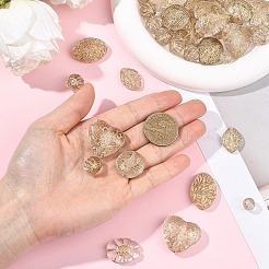 70個7スタイルメッキアクリルビーズ  ライン入り  混合図形  透明  9.5~28x9.5~30x4.5~14mm  穴：1.5~2.5mm  10個/スタイル&nbsp;PACR-YW0001-60