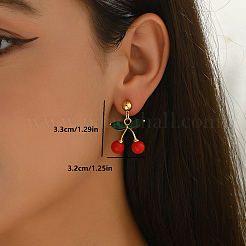 Brass Enamel Dangle Stud Earrings&nbsp;XF3757-3