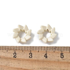 天然レインボーアラシャン瑪瑙ヨーロピアンビーズ  大穴ビーズ  染め  花  古いレース  12~12.5x3.5~4mm  穴：4.5~5.5mm&nbsp;G-G194-06D