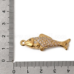 304 Stainless Steel Enamel Fish Connector Charms&nbsp;STAS-B128-55G-01