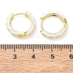 Brass Micro Pave Cubic Zirconia Hoop Earrings&nbsp;KK-CBA081F-04G-C
