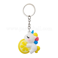 2Pcs 2 Styles Cartoon Unicorn PVC Plastic Keychain&nbsp;KEYC-JKC00675