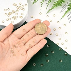 304ステンレススチールオープン丸カン  ラウンド  DIYジュエリー製作用  18KGP本金メッキ  20ゲージ  5x0.8mm  内径：3.4mm&nbsp;STAS-YW0001-62B