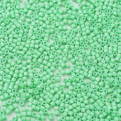 焼付塗装ガラスシードビーズ  シリンダー  淡緑色  2x1.5mm  穴：1mm  約50398個/ポンド&nbsp;SEED-S042-05B-59