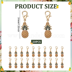 20Pcs Alloy Enamel Pendant Decoration for Keychain Bag Hanging Ornament&nbsp;HJEW-ME0001-05A