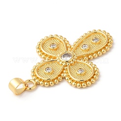 Rack Plating Brass Micro Pave Cubic Zirconia Pendants&nbsp;KK-R143-02G