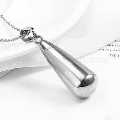変色しない304ステンレススチール製ティアドップペンダントネックレス  骨壺の灰のネックレス  ステンレス鋼色  サイズなし&nbsp;TG1210-1