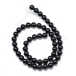 合成ブラックストーンビーズ連売り  ラウンド  8~9mm  穴：1mm  約46個/連  15.3インチ&nbsp;G-R345-8mm-35-1