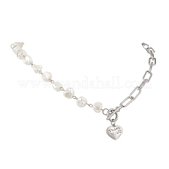 201 Stainless Steel Thank You Heart Pendant Necklaces&nbsp;NJEW-JN05704