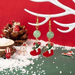 48Pcs 8 Style Christmas Theme Alloy Enamel Pendants&nbsp;ENAM-LS0001-47-RS