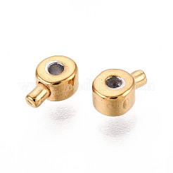 304ステンレススチールボールチープ  フラットラウンド  ゴールドカラー  2x3mm  穴：1mm  内径：1mm&nbsp;X-STAS-K268-01A-G