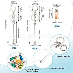 DIY Alloy & Aluminum Alloy Bar Beadable Keychain Making Kits&nbsp;DIY-TA0012-43P