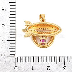 Brass Micro Pave Cubic Zirconia Pendants&nbsp;CU-CBAB3AD-06G-02