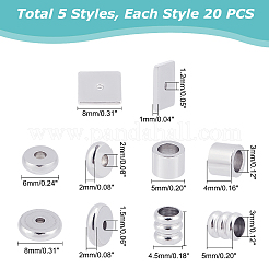 100Pcs 5 Style Stainless Steel Spacer Beads&nbsp;STAS-DC0003-16