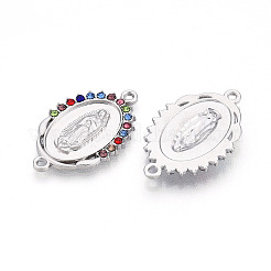 Alloy Rhinestone Connector Charms&nbsp;ALRI-T011-07