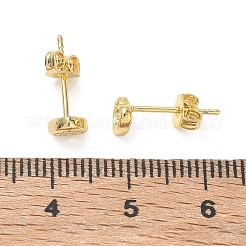 Brass Micro Pave Cubic Zirconia Stud Earrings&nbsp;KK-CBA30C7-09G