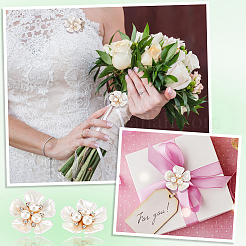 30Pcs ABS Plastic Imitation Pearl with Glass Rhinestone Beads&nbsp;KY-GA0001-29