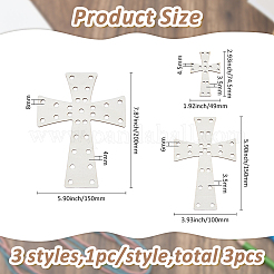 イースターポプラ合板切り抜き 3個 3スタイル  クロス  74.5~200x49~150x3.5~4mm  穴：4.5~8mm  1個/スタイル&nbsp;DIY-WH0622-311B