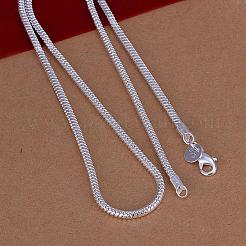 Simple Silver Color Plated Brass Snake Chain Necklaces For Men&nbsp;NJEW-BB12736-20