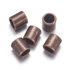 チベット風合金ビーズ  カドミウムフリー＆鉛フリー  コラム  赤銅色  9x8mm  穴：6mm&nbsp;LS-TIBEP-A101917-R-LF