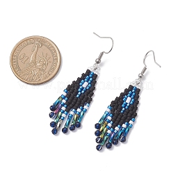 Synthetic Spinel Rhombus Dangle Earrings&nbsp;EJEW-MZ00632-03