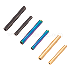 PVD真空メッキ304ステンレス鋼チューブビーズ  ミックスカラー  20x3mm  穴：1.8mm  30個/箱&nbsp;STAS-UN0004-83