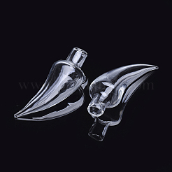 手作りの1穴吹きガラスグローブボトル  コショウ  透明  44~48x17mm  穴：4~5.5mm&nbsp;BLOW-T001-33A
