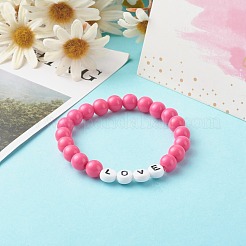 Opaque Acrylic Beads Stretch Bracelet for Kid&nbsp;BJEW-JB06587