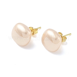 Brass & ABS Plastic Imitation Pearl Stud Earrings for Women&nbsp;PL-CBA760A-03A-G01