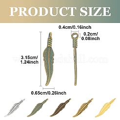 120Pcs 6 Colors Tibetan Style Alloy Pendants&nbsp;FIND-YW0006-89