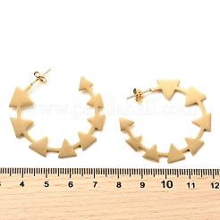 304ステンレススチールC字型三角形スタッドピアス  ゴールドカラー  40x1.3mm&nbsp;EJEW-M100-01G