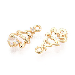 Brass Micro Pave Cubic Zirconia Charms&nbsp;KK-N263-141A-G