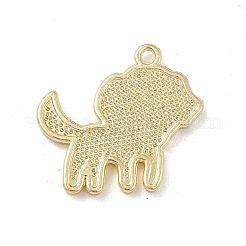 合金エナメルチャーム  ライトゴールド  犬のチャーム  ホワイト  19x21x2mm  穴：1.5mm&nbsp;PALLOY-M199-07G