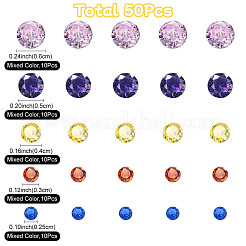 50Pcs 5 Colors Cubic Zirconia Cabochons&nbsp;ZIRC-YW0001-20B