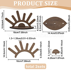 2Pcs Sun Rise Shaped Wooden Ring Display Stands&nbsp;RDIS-FG0001-27
