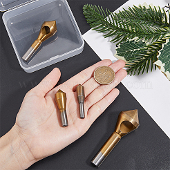 スチール皿穴ドリルビット  ゴールドカラー  4.5~8.45x1~2.8cm  4個/セット&nbsp;TOOL-WH0125-90