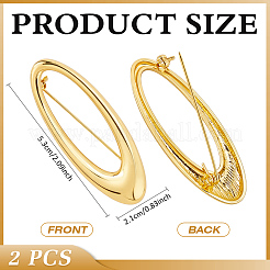 2Pcs Oval Alloy Brooched for Backpack Clothes&nbsp;JEWB-FG0001-74