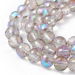Transparent Electroplate Glass Beads Strands&nbsp;EGLA-F151-HR02