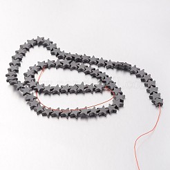 磁気無し合成ヘマタイトビーズ連売り  艶消し  スター  原色  8x8x3mm  穴：1mm  約68個/連  15.7インチ&nbsp;G-F300-24C-F09