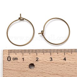 真鍮のワイングラスのチャームリング  フープピアスパーツ  ニッケルフリー  アンティークブロンズ  20x0.8mm  20ゲージ&nbsp;EC067-2AB-NF