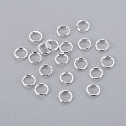 304ステンレススチールオープン丸カン  ラウンド  銀色のメッキ  20ゲージ  5x0.8mm  内径：3.5mm&nbsp;X-STAS-E464-09A-S